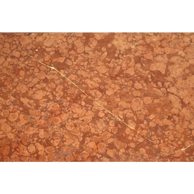 1970s Vintage Modern Italian Red Marble Coffee Table by Stone