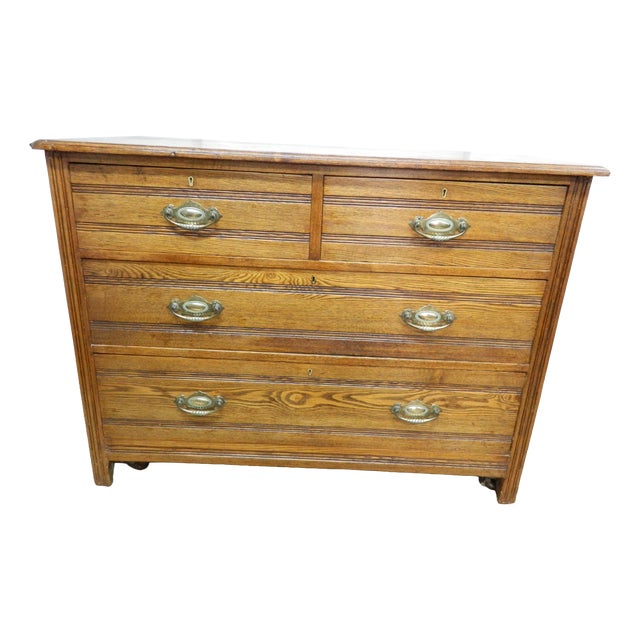 Edwardian Oak Chest of Drawers, 1890s For Sale