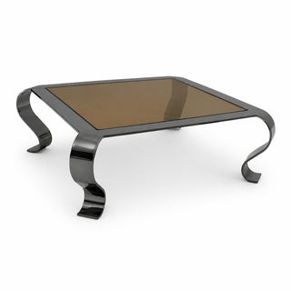 French Mid-Century Francois Monnet Chrome and Smoked Glass Low Coffee Table For Sale