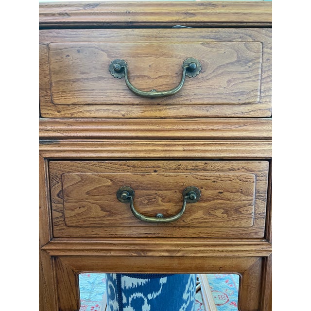 Antique Chinese Elm Desk With Inlaid White Marble Top For Sale In San Francisco - Image 6 of 6
