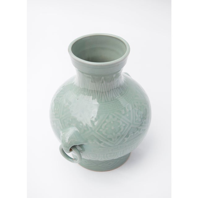 Asian 1960's Chinese Porcelain Vase in Celadon Glaze For Sale - Image 3 of 7