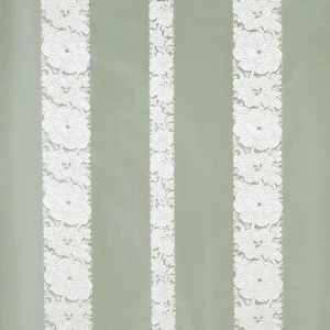 Schumacher Mandarin Silk Stripe Fabric in Ocean Mist