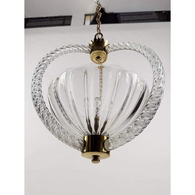 Italian Art Deco Murano Glass Pendant in the style of Barovier, 1930s For Sale - Image 17 of 18