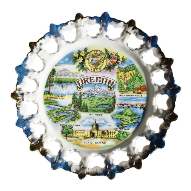 Round Ceramic Decorative Oregon Souvenir Tourist Plate For Sale