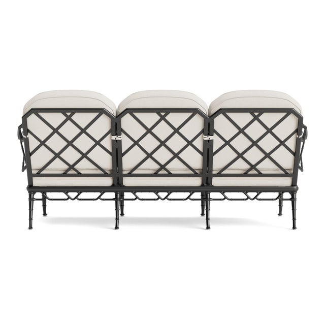 Brown Jordan Brown Jordan Calcutta Sofa, Textured Pewter frame with Fusion Natural fabric For Sale - Image 4 of 11