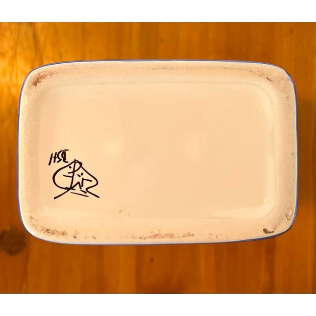 Illustration 1990s Hungarian Rectangular Pottery Jug For Sale - Image 3 of 8