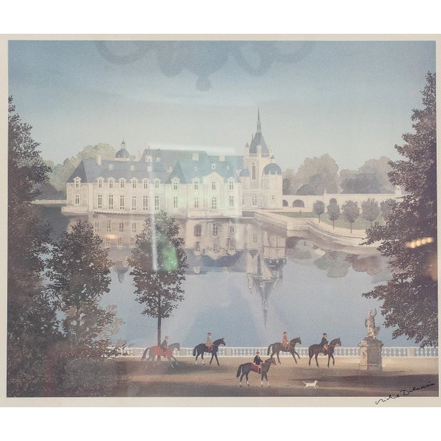 Contemporary Late 20th Century Michel Delacroix - French Château Landscape, Hand-Signed Print For Sale - Image 3 of 7