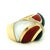 1990s Italian 14k Gold Mother-of-Pearl, Carnelian, Onyx & Diamond Statement Ring, Size 6.5 For Sale - Image 10 of 13