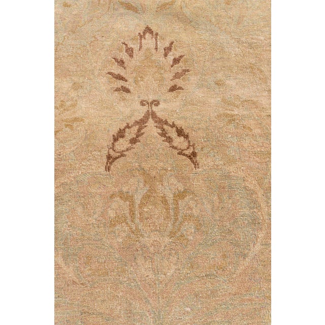 Antique Circa 1920 Tan Meshad Hand Knotted Rug 9'11 X 13'2 For Sale In New York - Image 6 of 12