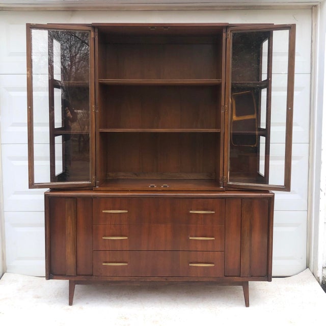 MidCentury Modern Sideboard With Hutch Top Chairish