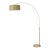 1960s 92" Mid Century Float Brass Floor Lamp Modern Arc Lamp, Avocado Linen Drum Shade, Dimmable, Living Room For Sale