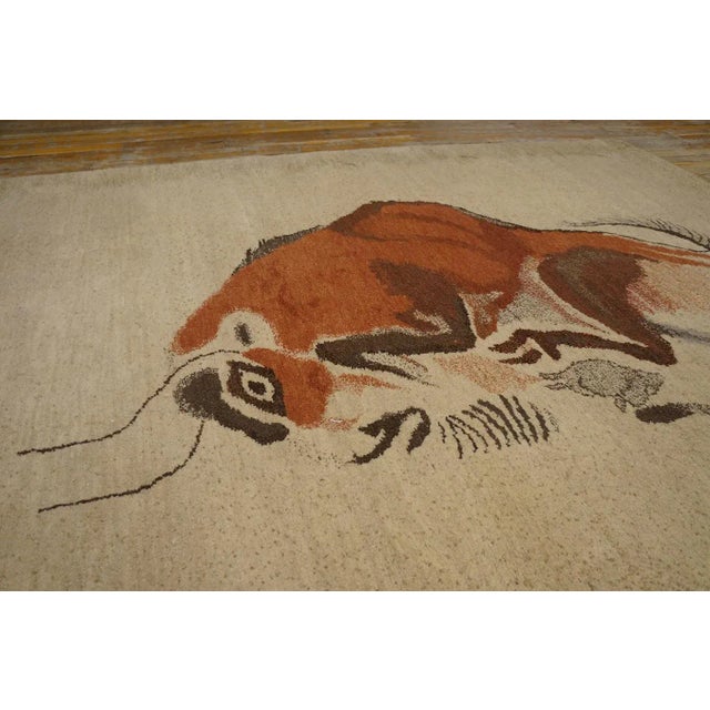 Artistic Beige Color Animal Pattern Vintage Art Deco Olga Fisch Design Ecuadorian For Sale - Image 4 of 12