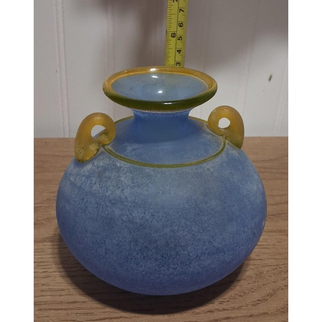 1980s Signed Franco Moretti Murano Scavo Hand Blown Glass Vase Signed For Sale In West Palm - Image 6 of 7