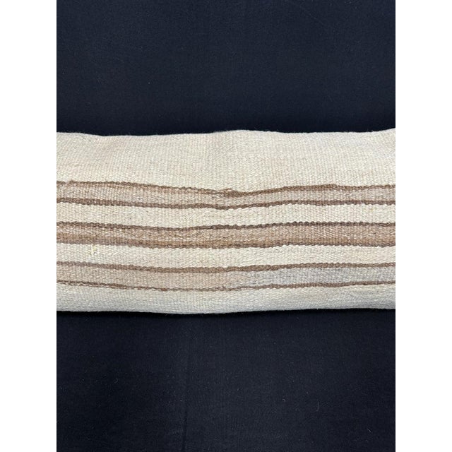 Contemporary Turkish Hemp Pillow Cushion Natural Beige Brown Cushion Cover 14"x40" For Sale - Image 3 of 4