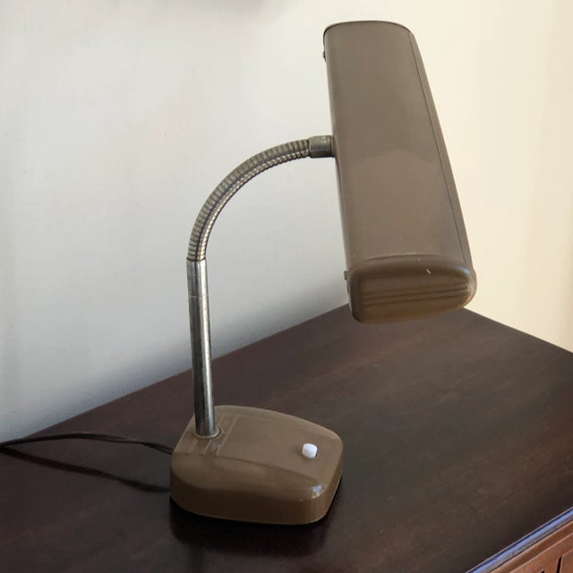Mid-20th Century Deco Industrial Gooseneck Desk Lamp For Sale - Image 4 of 12