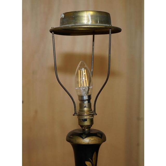 Chinese Export Black Chinoiserie Lacquer Floor Lamp, 1920s For Sale - Image 11 of 15