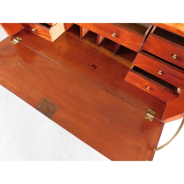 Antique Walnut 19th Century Gentleman's Chest Drop Front Desk For Sale - Image 11 of 15