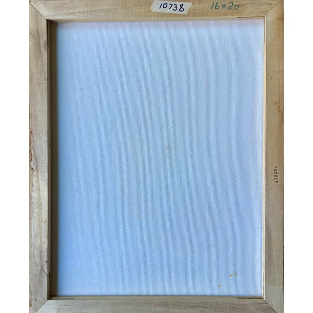 Sitting nude woman with abstracted background. Rich, colorful pallet is characteristic of paintings by Murat Kaboulov....