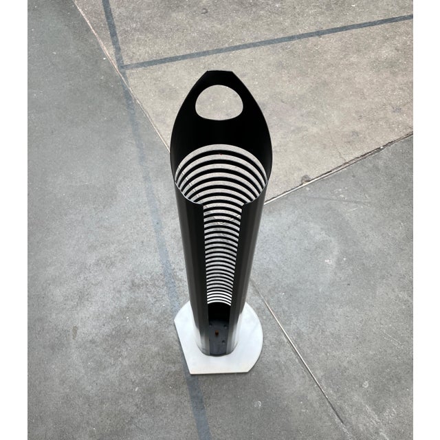 Postmodern Metal and Marble CD Rack Tower, 1980s For Sale - Image 4 of 18