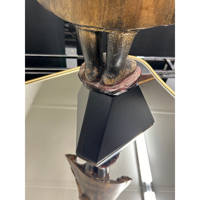 Wood Gilded Standing Thai Buddha Sculpture For Sale - Image 7 of 12