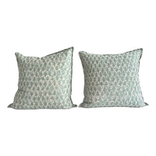 Fortuny Throw Pillows in Piumette Fabric/ Pair For Sale