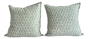 Fortuny Throw Pillows in Piumette Fabric/ Pair