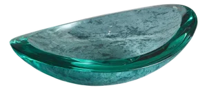 Oval Handblown Glass Bowl by Erwin Walter Burger for Fontana Arte, Italy 1950s