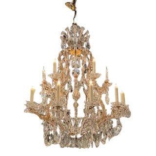 Early 20th Century French Maria Theresa Style Crystal Chandelier For Sale