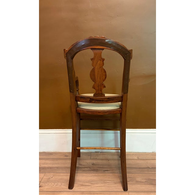 Brown Antique Eastlake Victorian Style Carved Walnut Youth Chair For Sale - Image 8 of 9