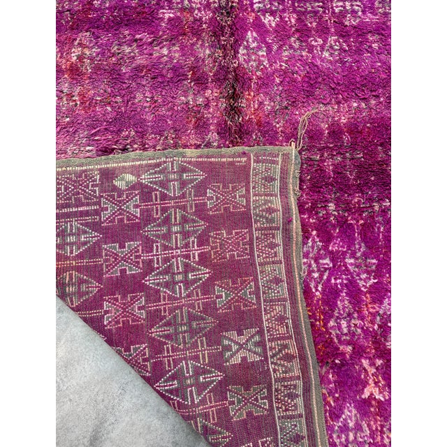 1980s Handknotted Purple Moroccan Rug - 7'1" X 11'9" Ft For Sale - Image 5 of 9