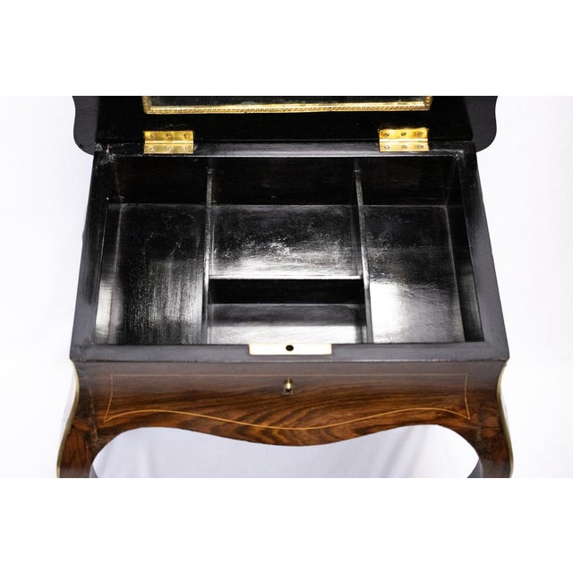 Dressing Table in Fruitwood and Wood Marquetry, 1890s For Sale - Image 4 of 14