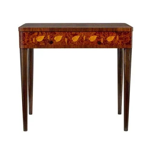 Mid-Century Walnut and Birch Inlaid Metamorphic Work Table, 1940s For Sale - Image 10 of 11