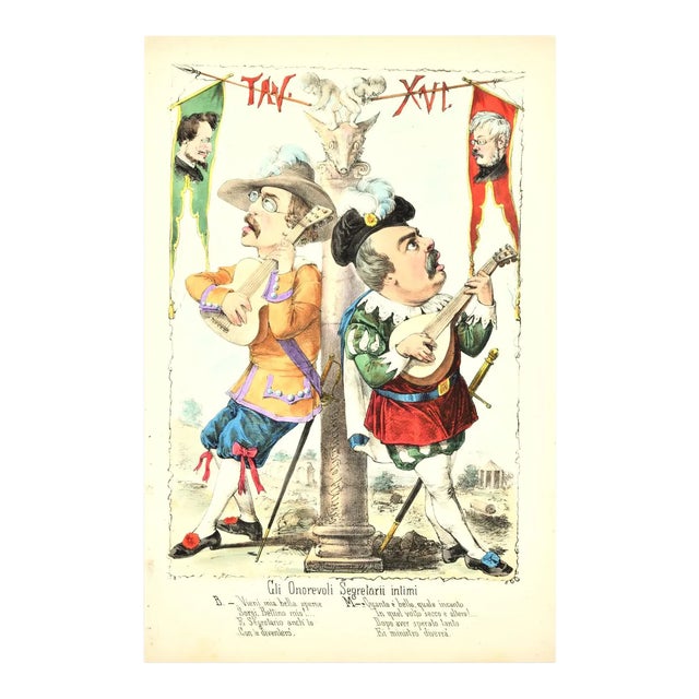 The Honorable Intimate Secretaries - Lithograph by A. Maganaro - 1872 1872 For Sale