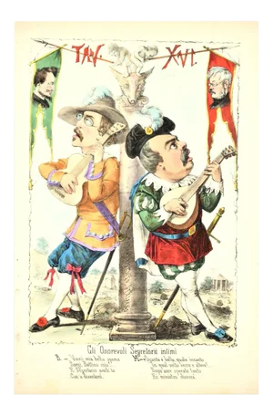 The Honorable Intimate Secretaries - Lithograph by A. Maganaro - 1872 1872