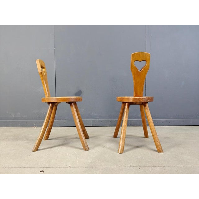 Brutalist Vintage Brutalist Heart-Shaped Side Chairs, 1960s, Set of 2 For Sale - Image 3 of 9