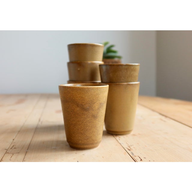 Vintage Stoneware Tumblers, 1980s, Set of 6 For Sale - Image 4 of 7