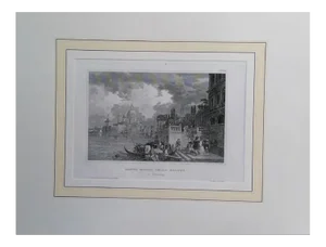 View of Santa Maria Della Salute, Original Lithograph on Paper, 19th Century