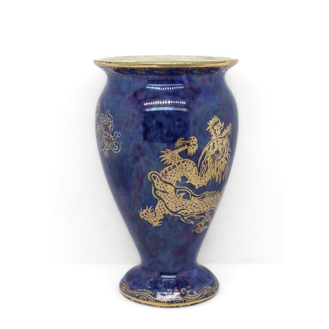 Antique Wedgwood Makeig-Jones Fairyland Lustre Celestial Dragon Cabinet Vase For Sale In Philadelphia - Image 6 of 10