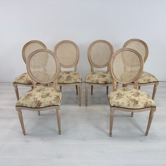 1960s Vintage French Louis XVI Dining Chairs – Set of 6 For Sale - Image 5 of 11