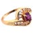 14 Karat Yellow Gold Purple Peridot Ring With Round Diamond Accents 0.14 TDW, Size 7.5 For Sale - Image 9 of 10