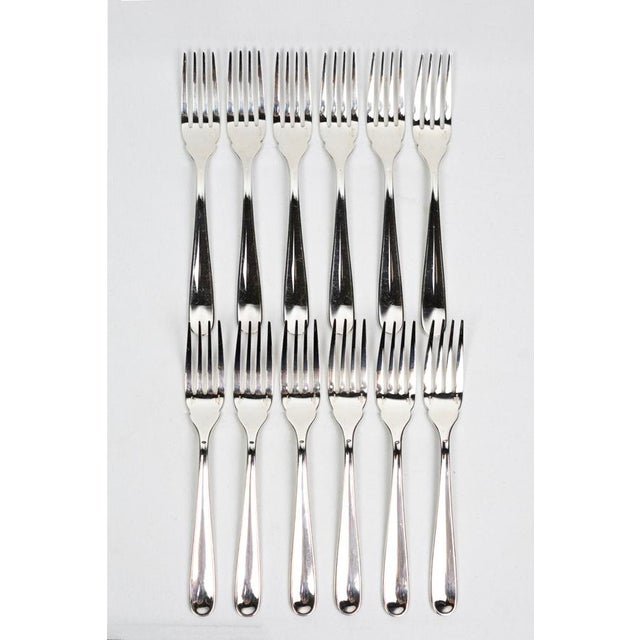 Silver-Plated Fish Service with Smooth Handles from Christofle, 1980s, Set of 24 For Sale - Image 6 of 18