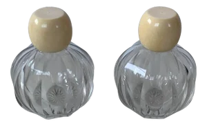 Art Deco Cut Glass Cologne Bottles-a Pair