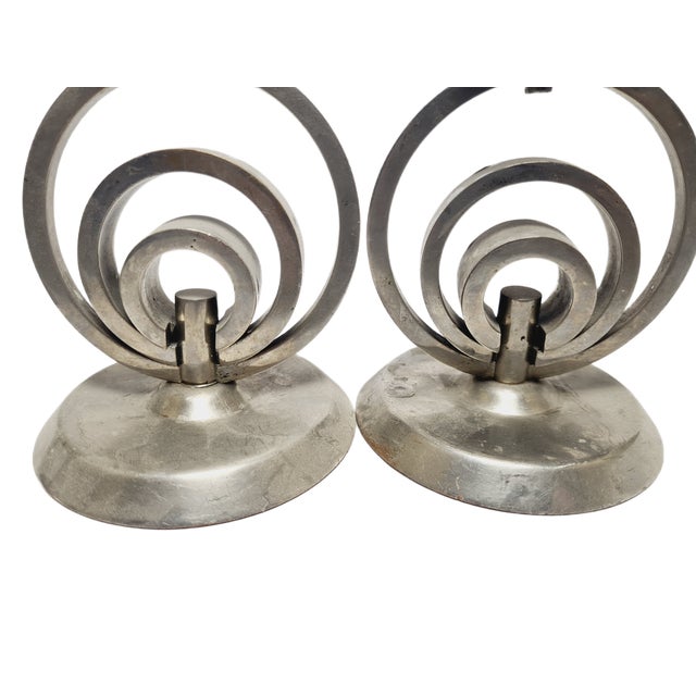 Metal Art Deco Candleholder, Germany, 1970s, Set of 2 For Sale - Image 7 of 18
