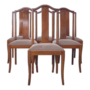 Set of Six Classic Dining Chairs | in the Style of Stanley Jay Friedman for Brueton in Late 20th Century