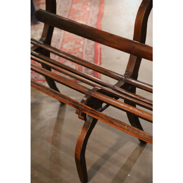 Wood 19th Century French Louis Philippe Oak Bench With Curved Legs For Sale - Image 7 of 11