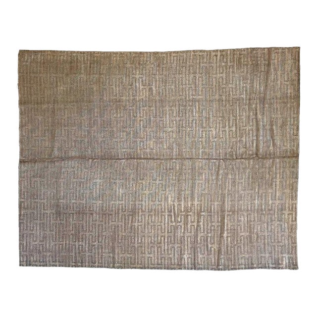 Silk and Wool Modern Style Nepalese Rug , 7'9" X 9'10" For Sale