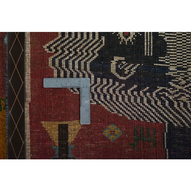 Hand-Knotted Gabbeh Nomad Rug with Lion Motif For Sale - Image 10 of 11