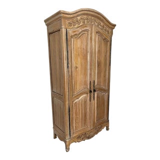1980s Hickory White French Country Petite Armoire For Sale