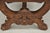 Blue Antique Eastlake Victorian Burl Walnut Carved Curule Footstool Ottoman Stool For Sale - Image 8 of 11