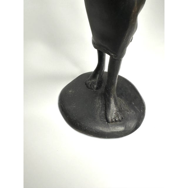 Tribal Female Solid Bronze Finish Figurine For Sale - Image 10 of 12
